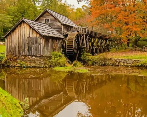 Blue Ridge Mountains Autumn Paint By Numbers