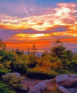 Cadillac Mountain Sunset Usa Paint By Numbers