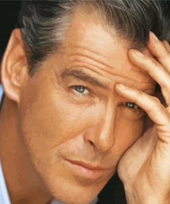 Close Up Pierce Brosnan Paint By Numbers