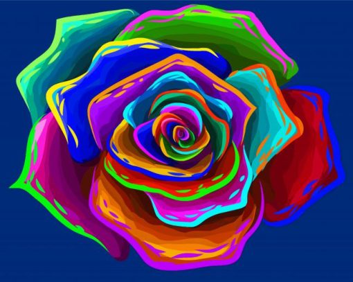 Colorful Abstract Rose Paint By Numbers