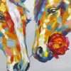 Colorful Abstract Horses With Rose Paint By Numbers