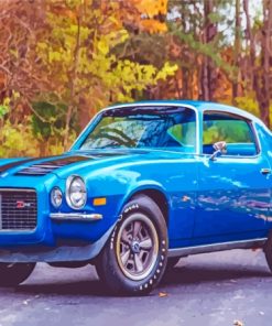 Cool 1970 Camaro Z28 Blue Paint By Numbers