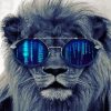 Cool Lion With Glasses Paint By Numbers