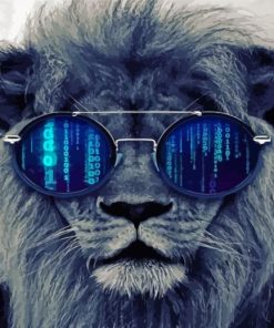 Cool Lion With Glasses Paint By Numbers