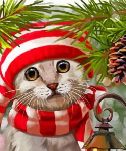 Cute Xmas Cat Paint By Numbers