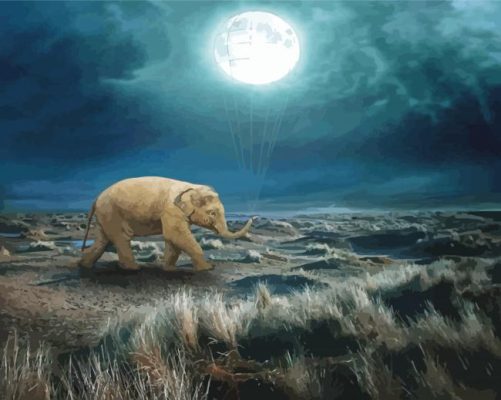 Elephant Moon Paint By Numbers