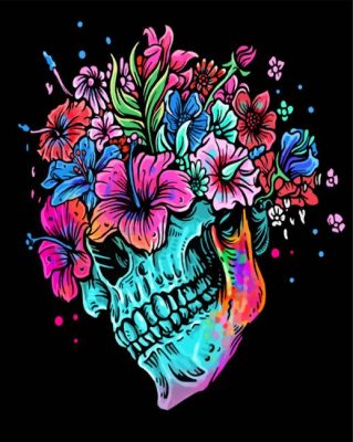 Flower Skulls Paint By Numbers