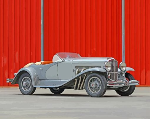 Grey Duesenberg Paint By Numbers