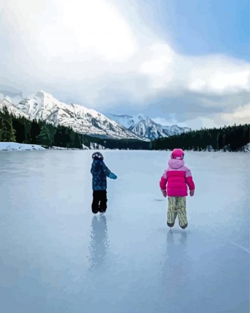 Ice Hockey On Johnson Lake Paint By Numbers