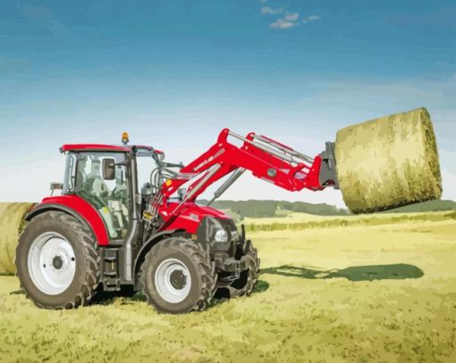 Red Farm Tractor Paint By Numbers