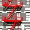 Red Fire Escape Paint By Numbers