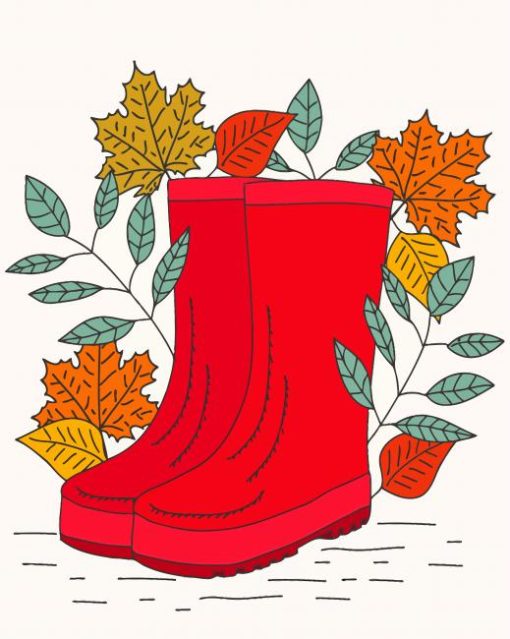 Red Gumboots Paint By Numbers