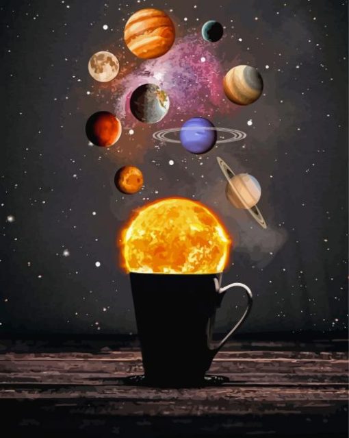 Space Planets Cup Paint By Numbers