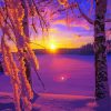 Sunset Colorful Winter Landscape Paint By Numbers