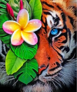 Tropical Floral Tiger Paint By Numbers