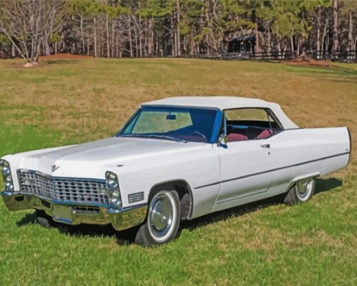 White 1967 Cadillac Paint By Numbers