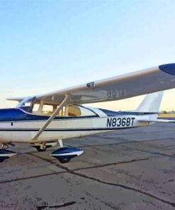 White And Blue Cessna 182 Plane Paint By Numbers