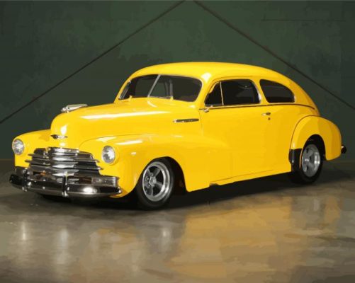 Yellow 1947 Chevy Fleetline Paint By Numbers