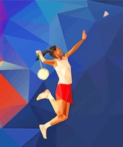 Badminton Girl Player Paint By Numbers