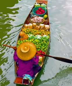 Bangkok Floating Market Paint By Numbers