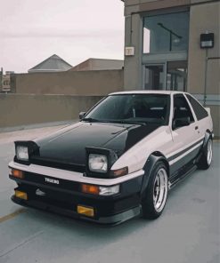 Black And White Toyota Ae86 Trueno Car Paint By Numbers