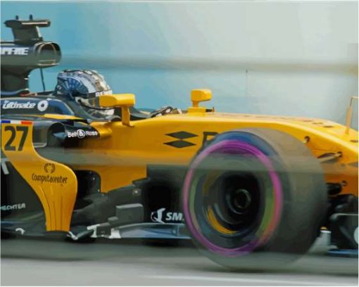 Black And Yellow F1 Paint By Numbers