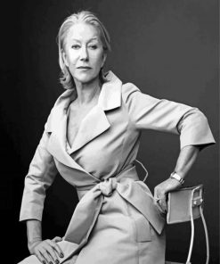 Black And White Helen Mirren Paint By Numbers