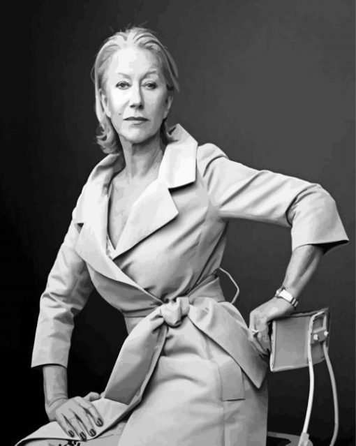 Black And White Helen Mirren Paint By Numbers