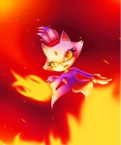 Blaze The Cat Paint By Numbers