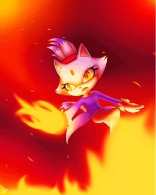 Blaze The Cat Paint By Numbers