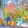 Blooming Garden Window Paint By Numbers