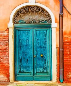 Blue Old Italian Door Paint By Numbers