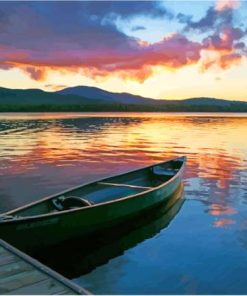 Boat In Moosehead Lake Maine Paint By Numbers