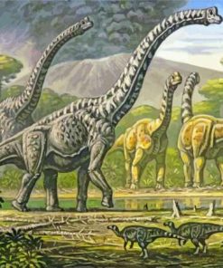 Brontosaurus Dinosaurs Art Paint By Numbers