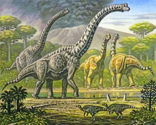 Brontosaurus Dinosaurs Art Paint By Numbers