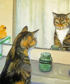 Cat In The Mirror Paint By Numbers