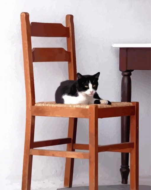 Cat On Chair Paint By Numbers