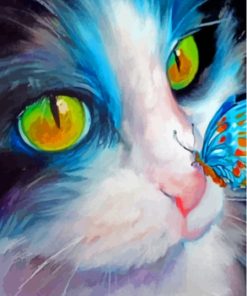 Cat With Butterfly On Nose Paint By Numbers