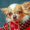 Chihuahua Dog With Glasses Paint By Numbers