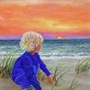 Child On Beach Paint By Numbers