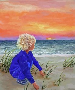 Child On Beach Paint By Numbers