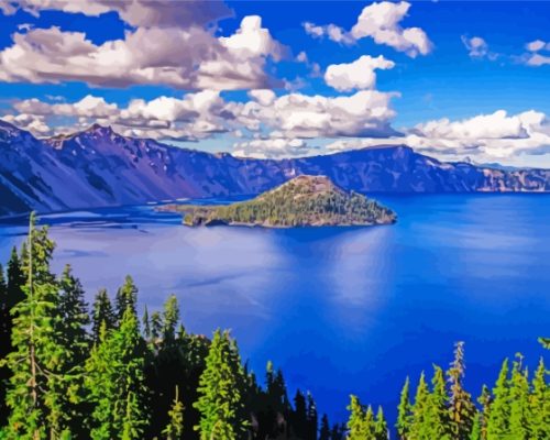 Crater Lake Paint By Numbers