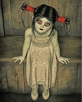 Creepy Gothic Doll Paint By Numbers