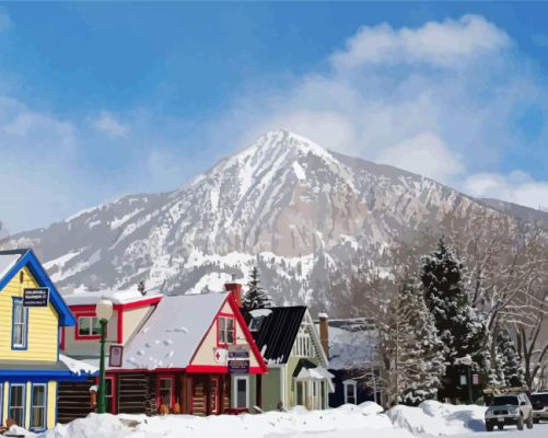 Crested Butte In Snow Paint By Numbers