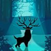 Deer In Moonlight Silhouette Paint By Numbers