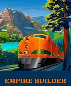 Empire Builder Train Poster Paint By Numbers