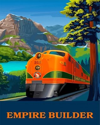 Empire Builder Train Poster Paint By Numbers