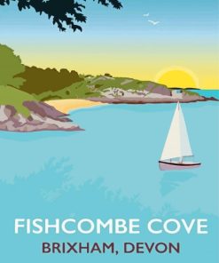 Fishcombe Cove Brixham Devon Poster Paint By Numbers