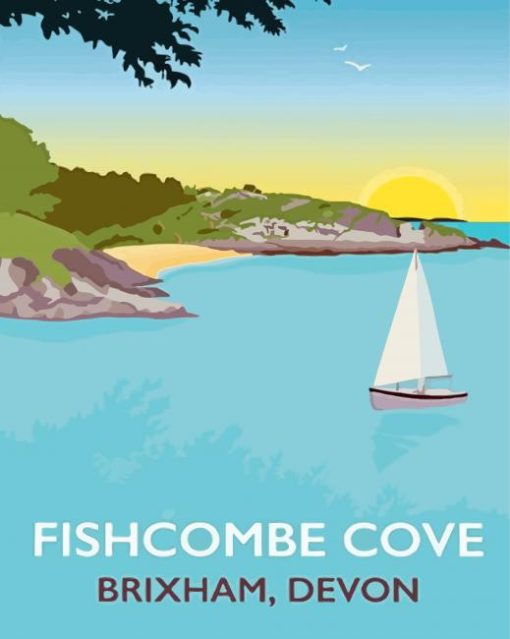 Fishcombe Cove Brixham Devon Poster Paint By Numbers