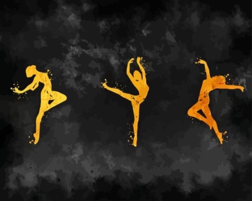 Golden Lyrical Dancers Paint By Numbers